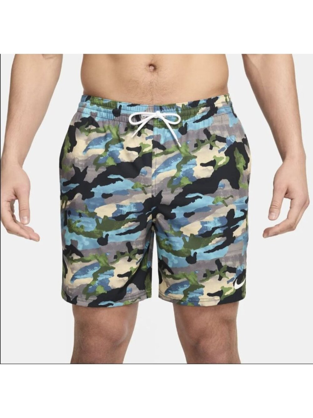 Nike Swim Camo 7" Shorts Trunks Bathing Suit NESSE547-001 Men's M NEW with Tags